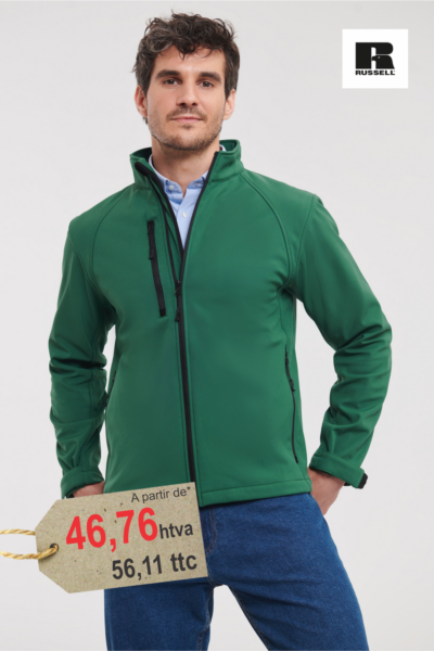 Veste Softshell 3 Couches Personnalisée Brodée — 340g/m² Waterproof Coupe-Vent