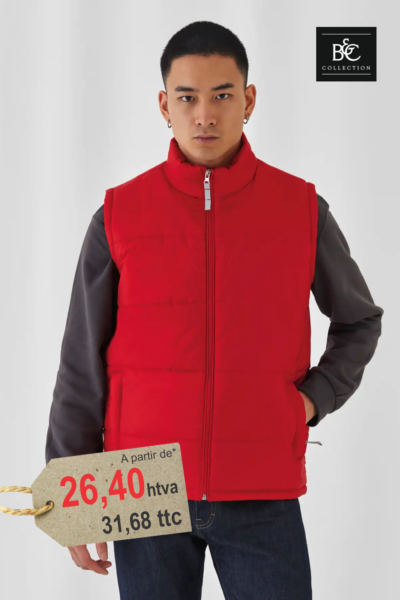Bodywarmer Nylon Personnalisé Brodé Homme — Taffeta Water-Repellent