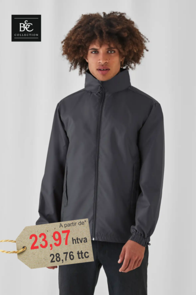 Coupe-Vent Personnalisé Brodé Midseason — Windproof Water-Repellent Capuche Intégrée