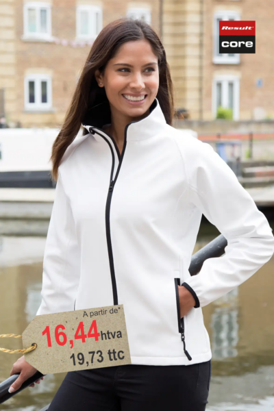 Veste Softshell Femme Personnalisée Brodée — 280g/m² Micro Fleece Modèle Cintré