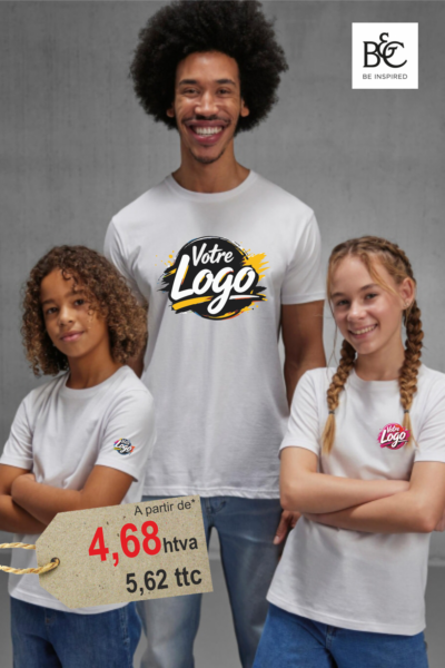 Tshirt Personnalisé Imprimé ou Brodé E190 — 185g/m² Coton Ring-Spun Coupe Ajustée