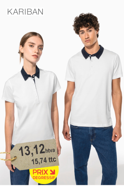 Polo jersey bicolore