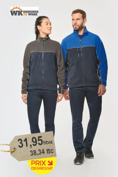 Veste micropolaire bicolore écoresponsable unisexe