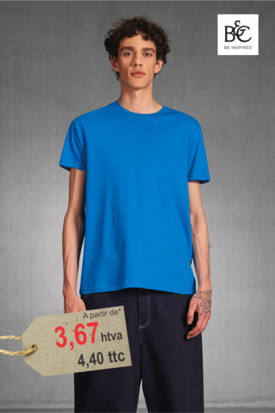 Tee-Shirt Coton Ring-Spun Personnalisé Imprimé — 145g/m² Coupe Droite