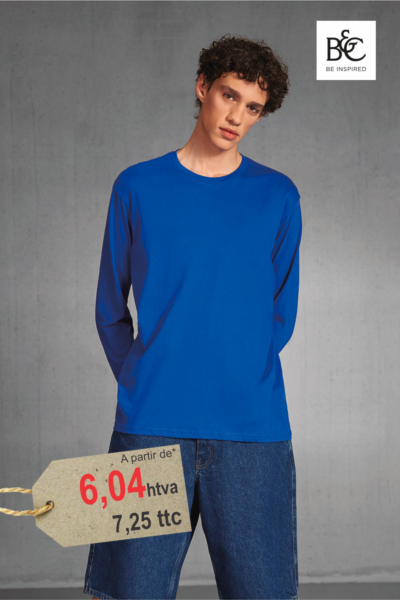 Tee-Shirt Manches Longues Ring-Spun Personnalisé Imprimé — 145g/m²