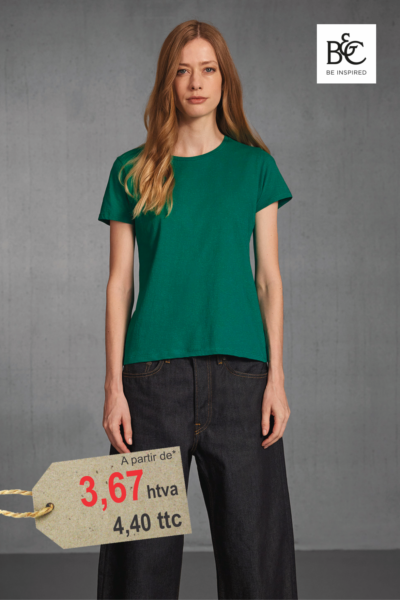 Tee-Shirt Femme Coton Ajusté Personnalisé Imprimé — 145g/m² Ring-Spun