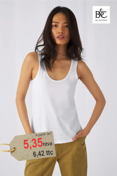 Débardeur Coton Bio Femme Personnalisé Imprimé — 140g/m² Certifié Biologique