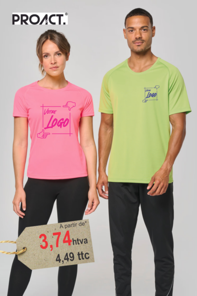 Maillot de sport manches courtes personnalisé 100% polyester — Léger & Respirant