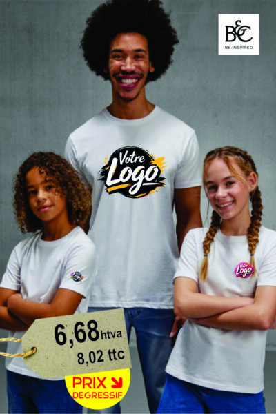 Tshirt Personnalisé Brodé E190 — 185g/m² Coton Ring-Spun Coupe Ajustée