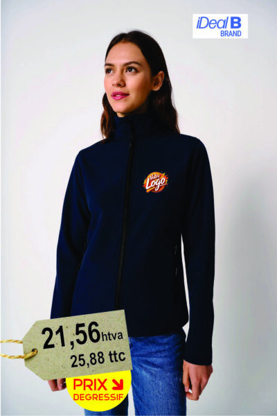 Veste softshell femme personnalisée 2 couches brodée avec logo entreprise — BrodCom