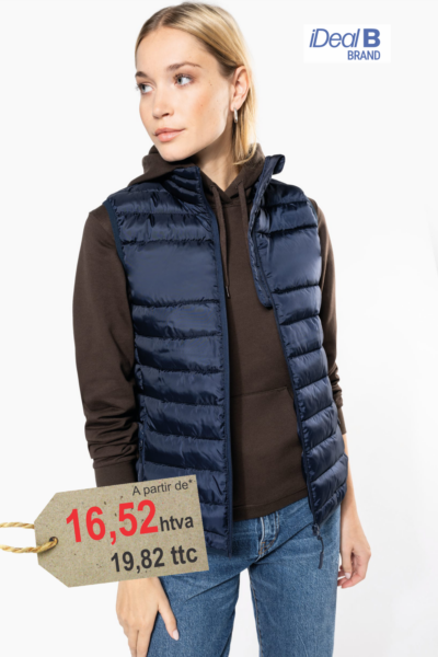 Bodywarmer matelassé femme personnalisé 100% polyester — Compressible 4 poches